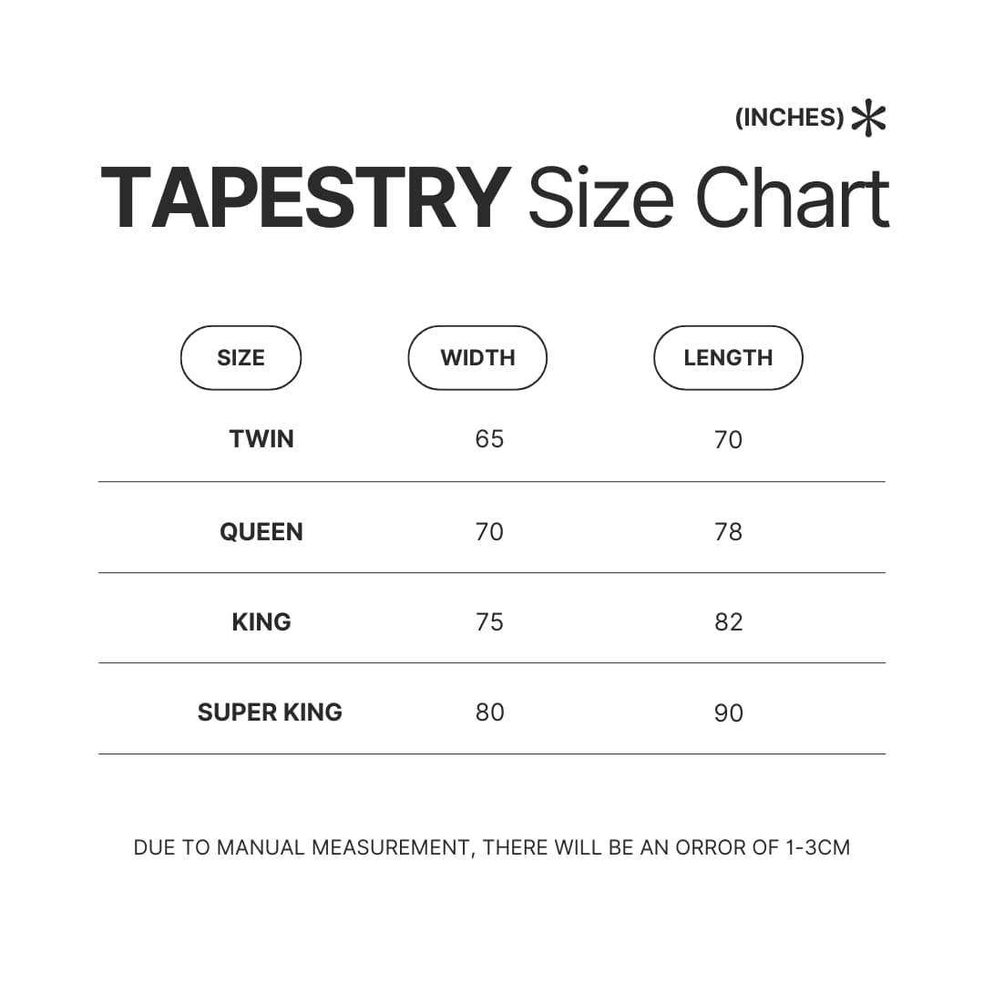 Tapestry Size Chart - Kai Cenat Shop