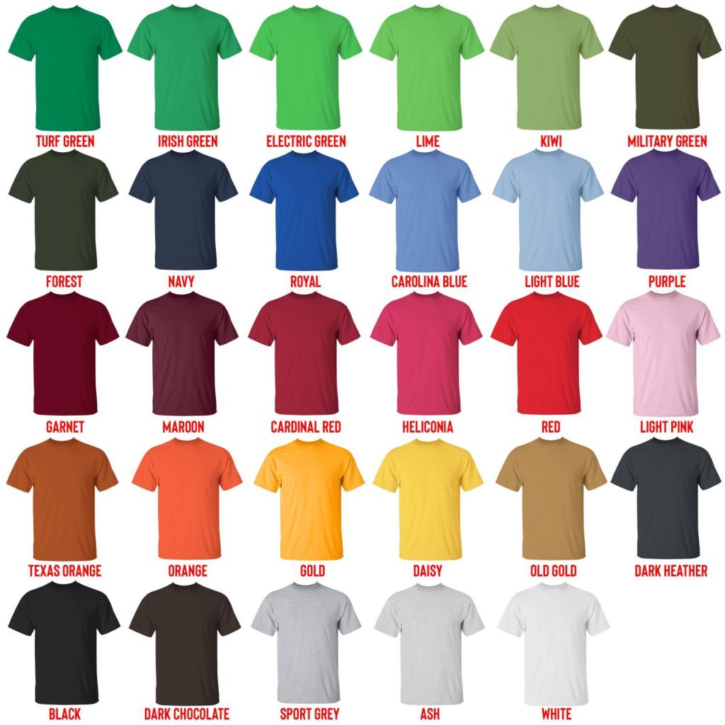 t shirt color chart - Kai Cenat Shop